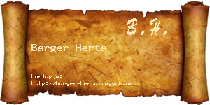 Barger Herta névjegykártya